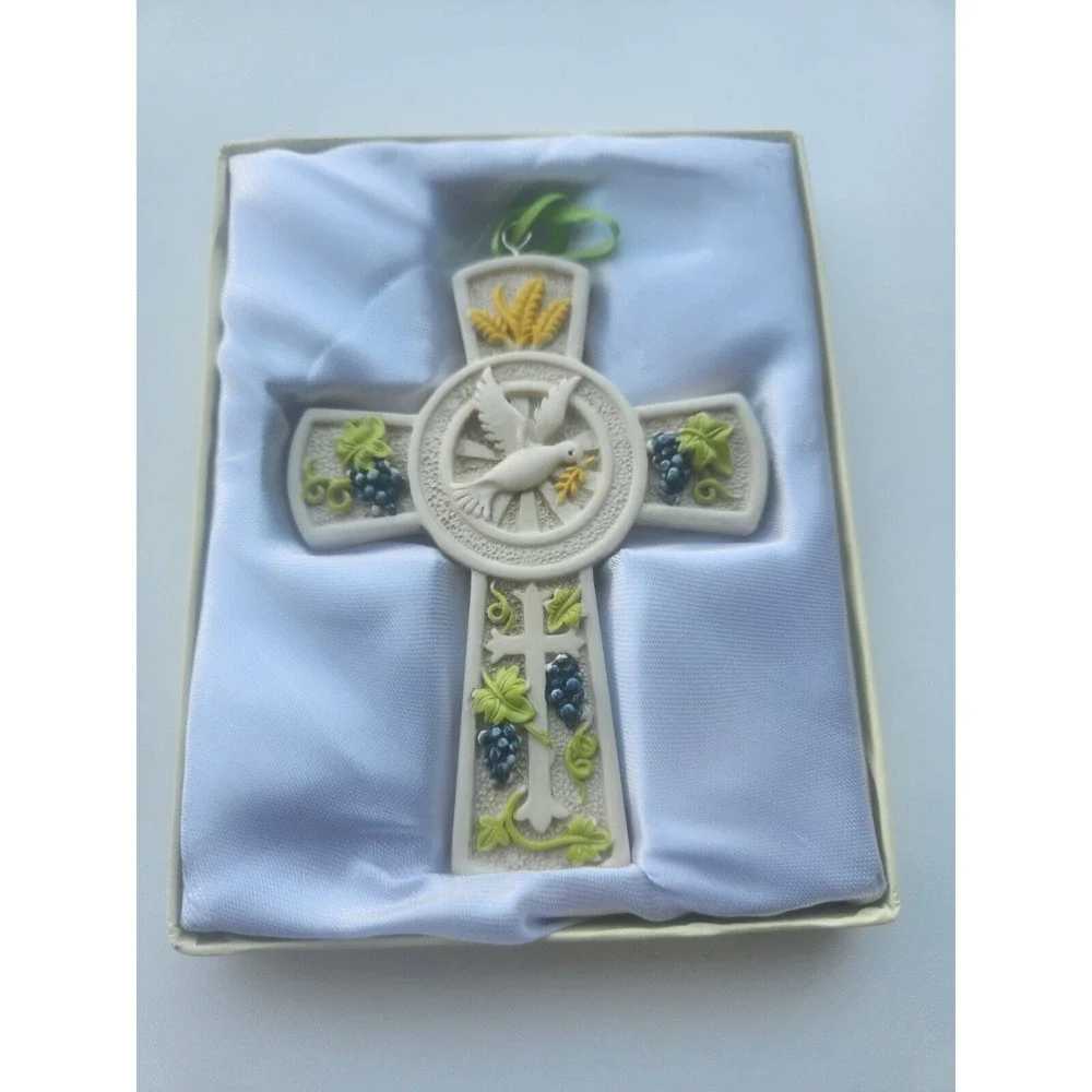 Holy Natures Harvest Themed‎ Cross Ornament Christening Baptism Favor In Box